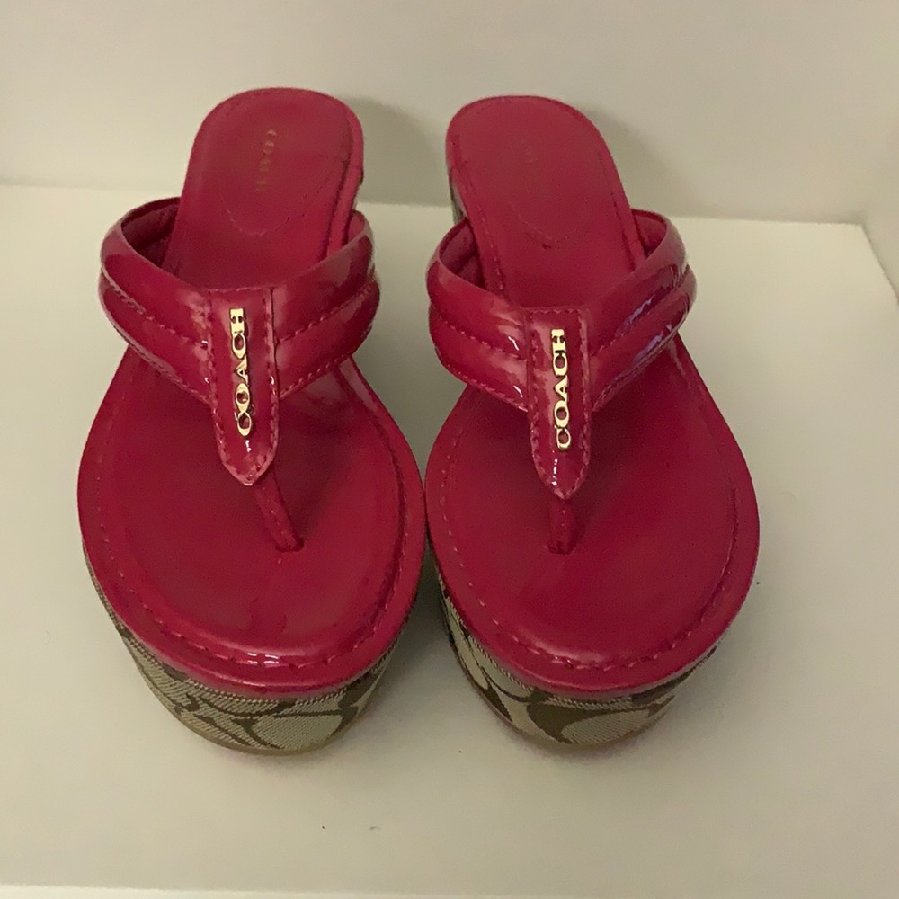 LIKE NEW COACH WEDGE SANDALS